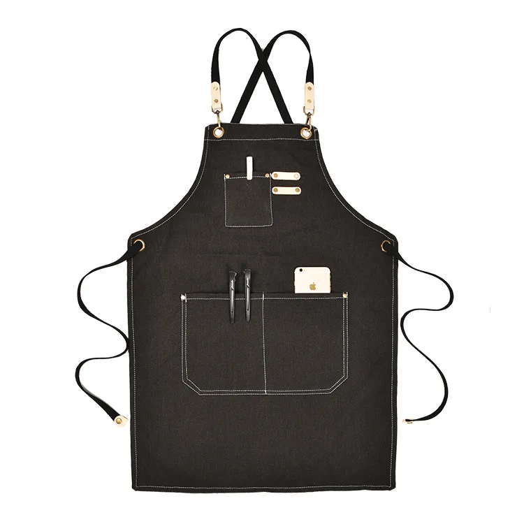 

Barista Canvas Apron Nail Art Hairdressing Apron, As show