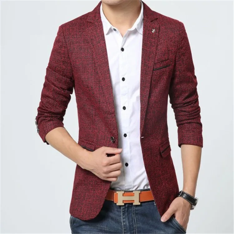

Wholesale plain linen casual men's suits, Grey, black, wine red