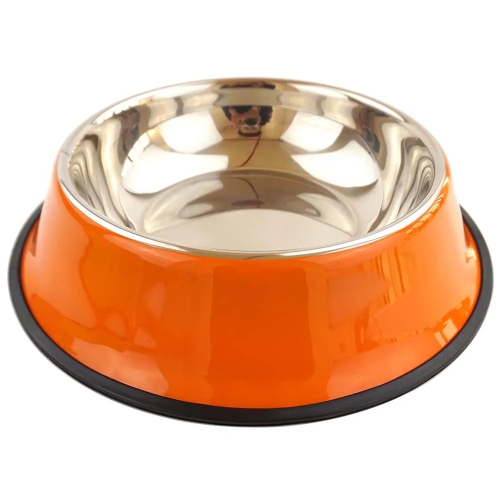 

Fancy Colorful Heat Resistant Anti Spill Dog Bowl Steel Dog Big Bowl