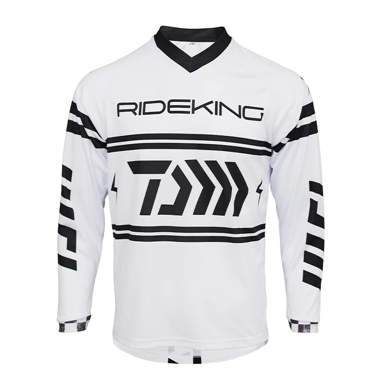 

Breathable White Downhill Cycling Jerseys Custom Long Sleeve MTB Downhill Jersey MTB Clothing For Men