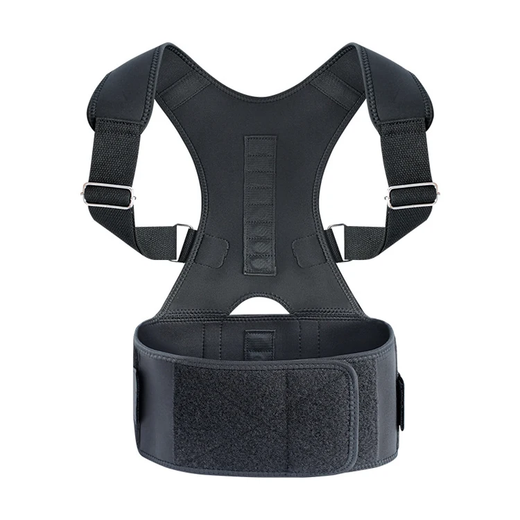 

Free Sample OEM Neoprene Adjustable Magnetic Posture Corrector Brace Upper Back Posture Corrector, Black