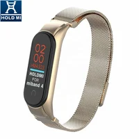 

ODM holdmi 43036 series retro gold color stainless steel miband4 milanese strap for mi band 4