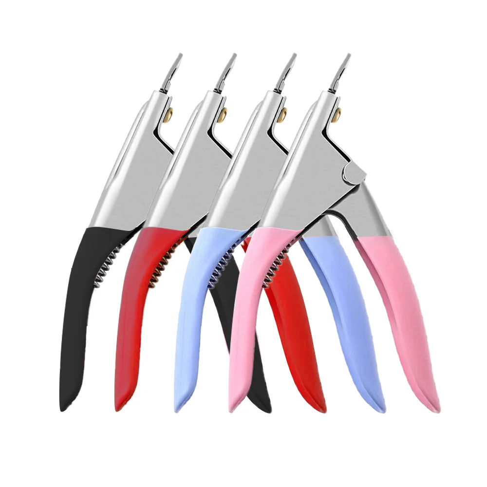 

High quality 4 colors sharpening stainless steel acrylic fake nail clipper nail edge cutter straight acrylic nail tip cutter, Blue/black/pink/red