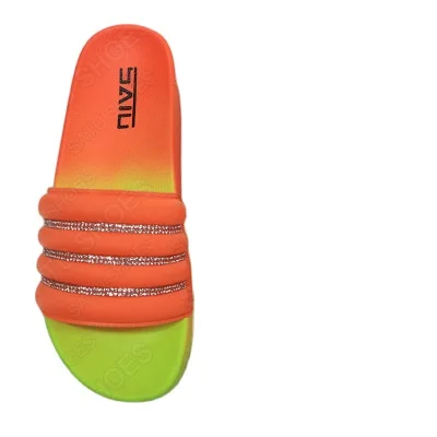 

new lady high heel multi color sandals women high heel rainbow flat form shoes summer wedge sandals slippers with diamond, As shown in figure