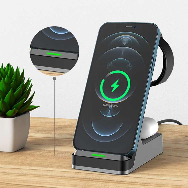 

3 in 1 fast charge at the same time 15w qi fast wireless charge