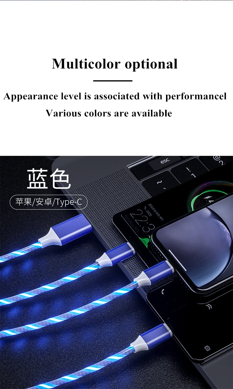 Wholesale High Quality 3 in 1 Fast Charging Cable Flexible Color Micro Usb Cable - ANKUX.COM