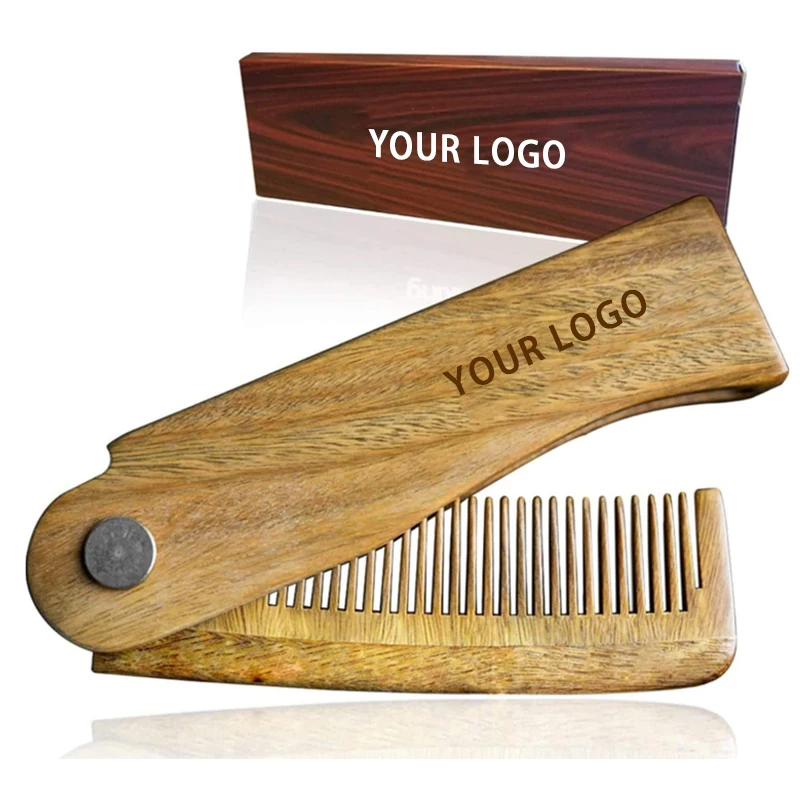 

Popular hand make high quality sandal wood custom beard comb for men, Natural color