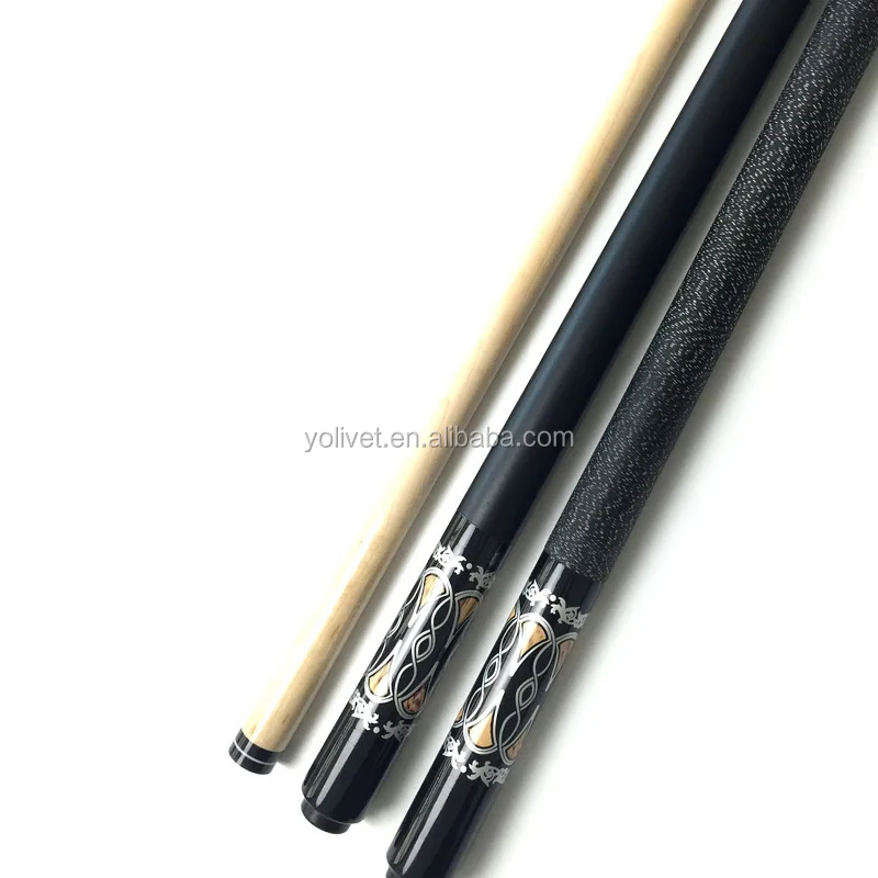 Xmlivet 11.75mm/13mm Billiards Pool Cue Sticks Maple Wood Black 8 Linen/leather Wrap 1/2 Split