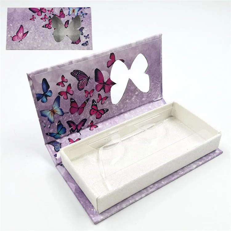 

butterfly 25mm mink eyelashes package box case magnetic rectangle box holder, Like pic