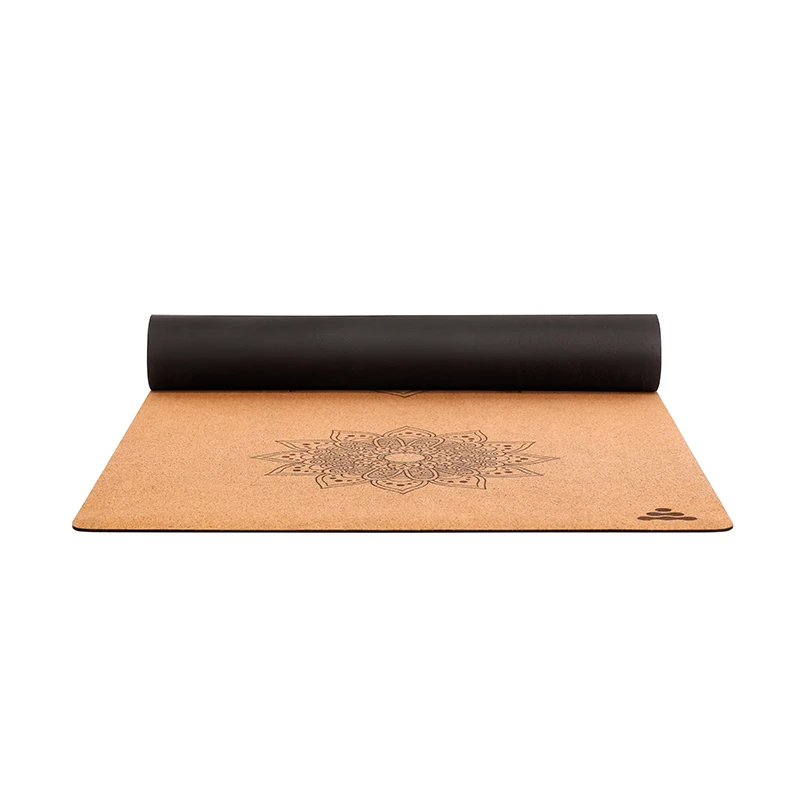 

OEM eco natural rubber meditation mats custom print yoga cork mat with custom designs, Cmyk full color