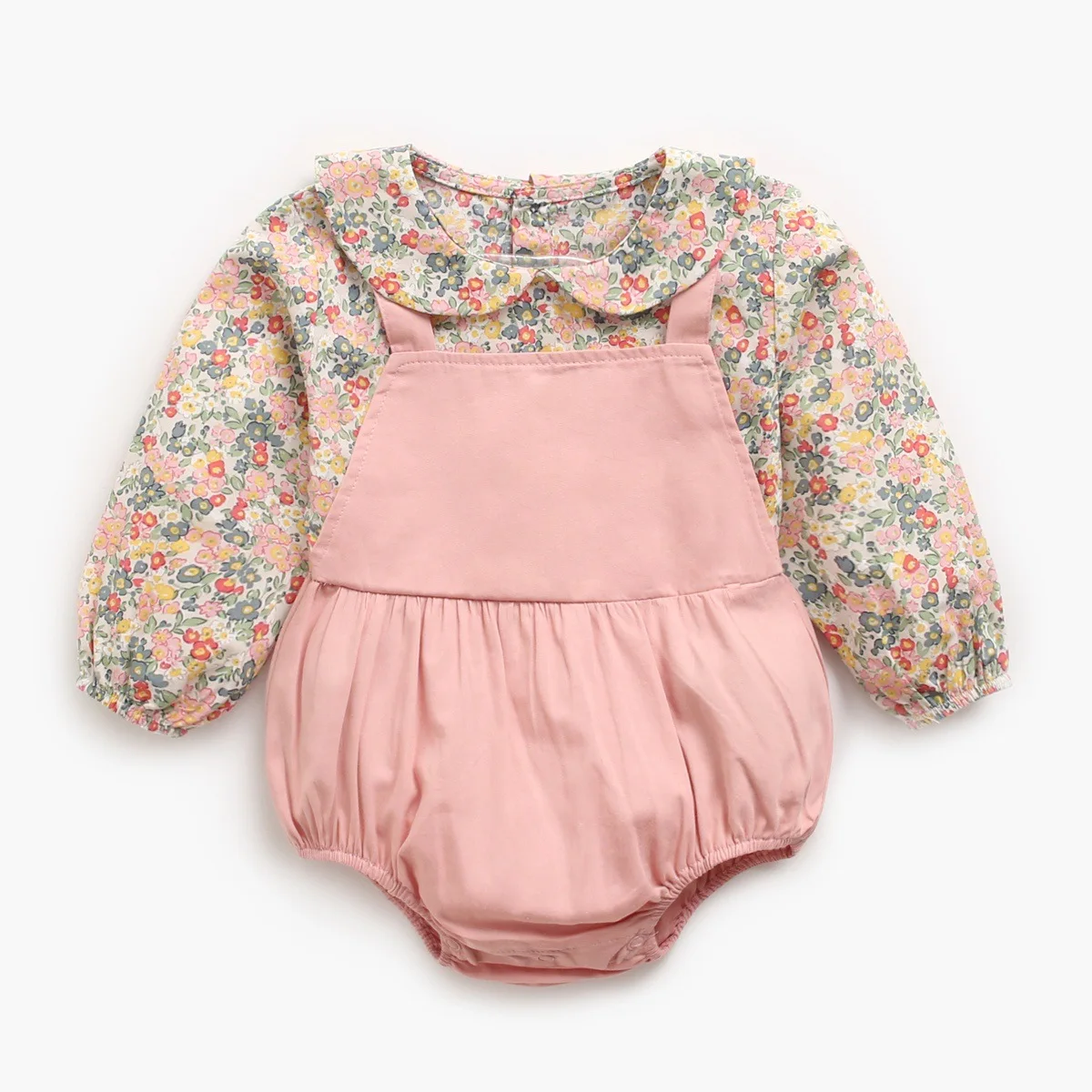 

lyc-3623 2021 Infant Autumn Print Floral Rompers Bodysuits Newborn Cotton Baby Clothes Baby Girl Long Sleeve Jumpsuit, As picture