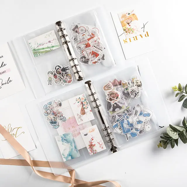 

Custom reusable removable creative pp pvc transparent cover blank sticker paper book album