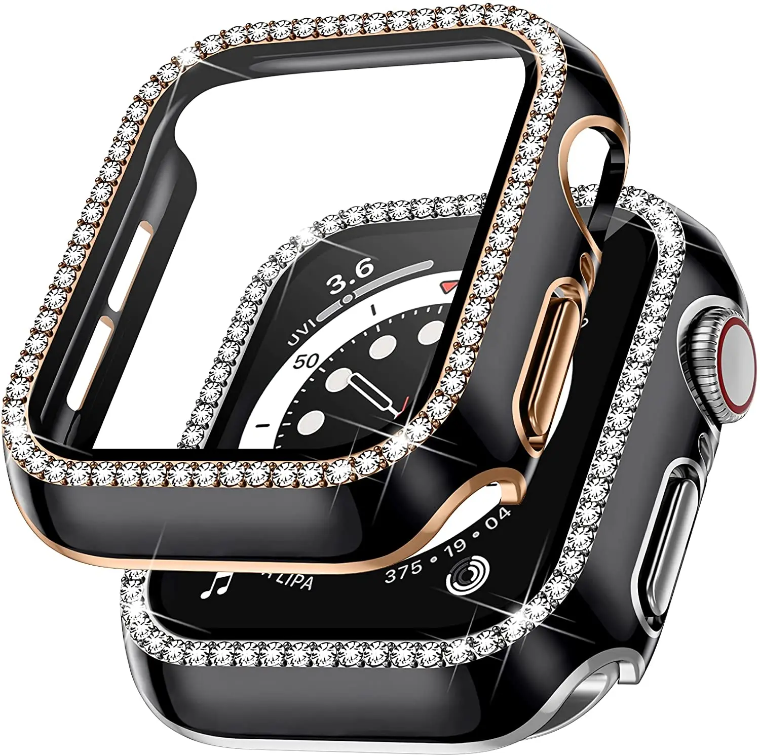 

Watch Case For Apple Diamond Protective Band With Waterproof Cover Screen Protector I Series 6 Original Watchcase, Transparency 99% color