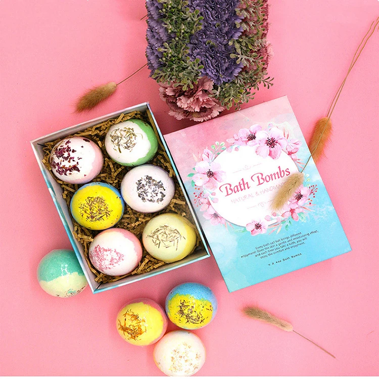 

Wholesale Colorful Bubble Bath Gift Set Custom SPA Fizzy Vegan Bath Bombs, Colorful bath bombs