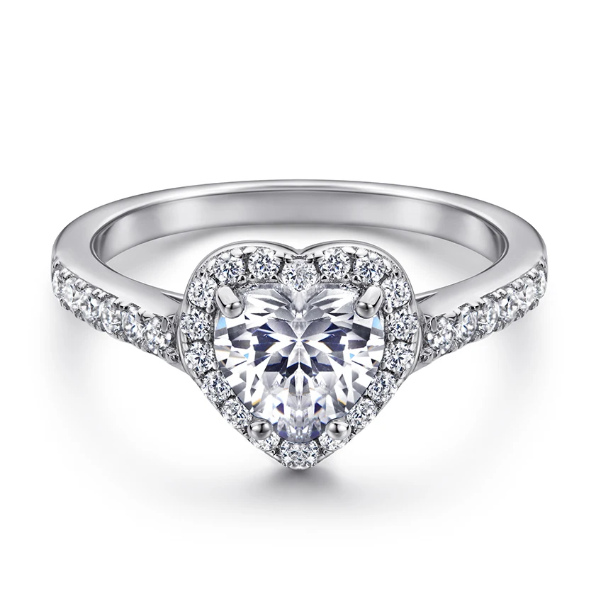 

Heart Shape 925 Sterling Silver Wedding Rings in Stock