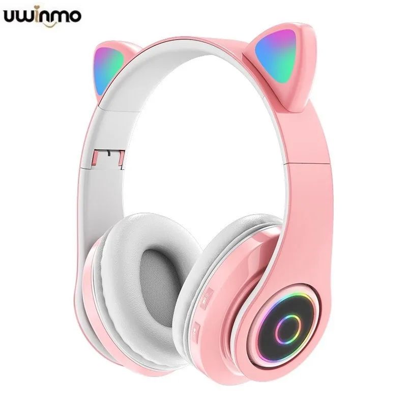 

stereo sound B39 cat Cartoon cute luminous ear Bluetooth headset