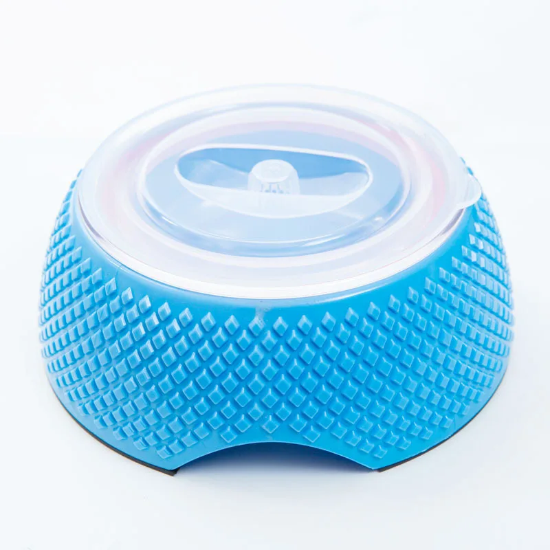 

The New Diamond Pet Bowl Double Layer With Cover Seal Dog Bowl Cat Bowl High Quality Wholesale, Blue,pink