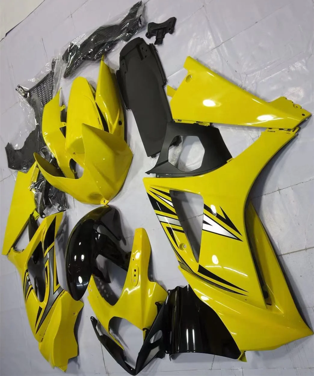 

2022 WHSC Full Motorcycle Fairings Fit For SUZUKI GSXR1000 2007-2008 ABS Plastic Body Work Gray Black Yellow, Pictures shown