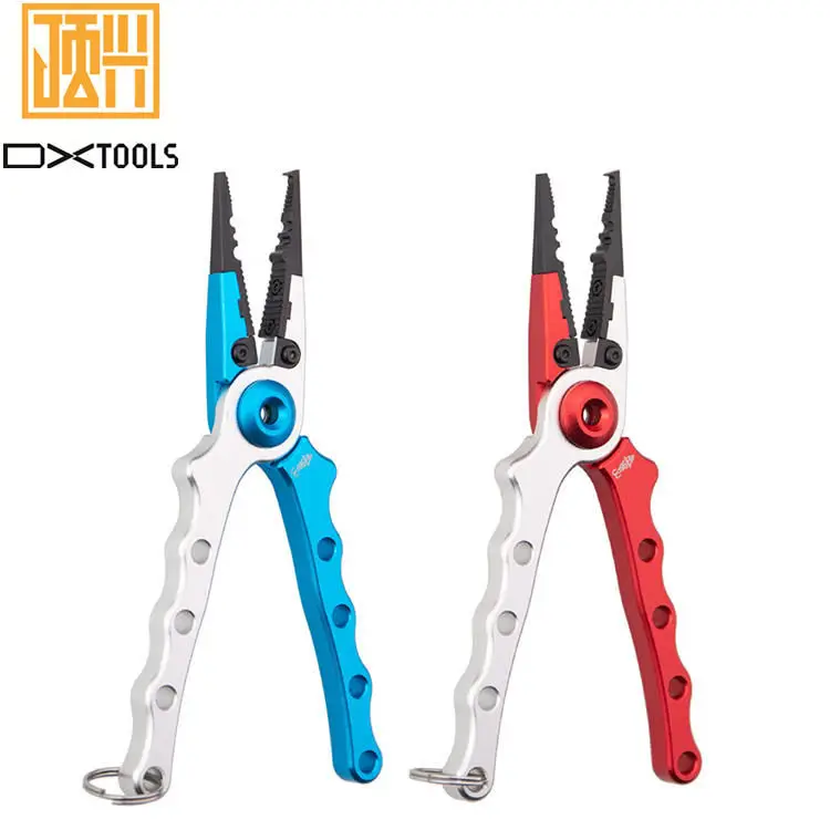 

Fish line cutting Lure split ring plier hook remover Aluminum Fishing tool Long nose fishing forceps Fishing pliers, Gray/red/blue/blue&sliver/golden