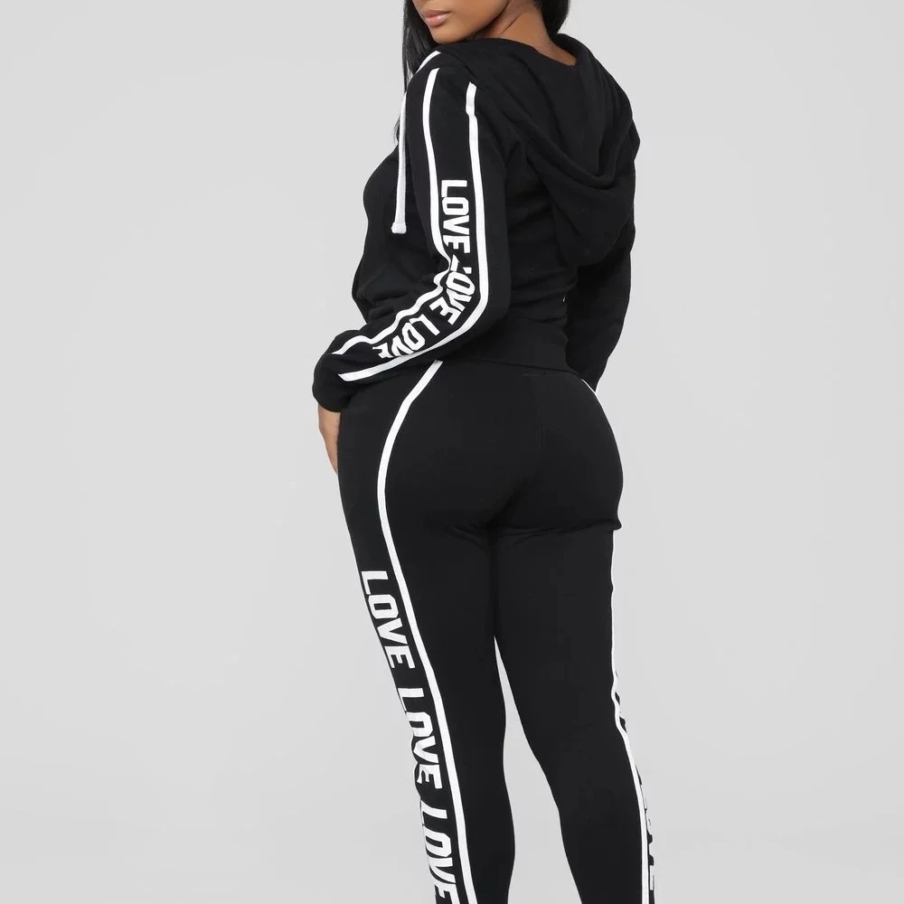

customized plus size cotton 2piece set women sweatsuit embroidery,blank print logo women tracksuit 2021, Custom color