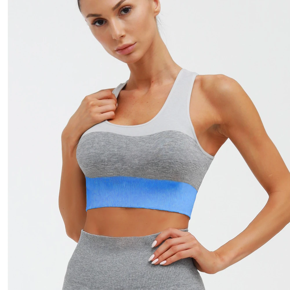 

Sexy seamless colorful sports bra squatproof shock proof gym bra, 4 colors