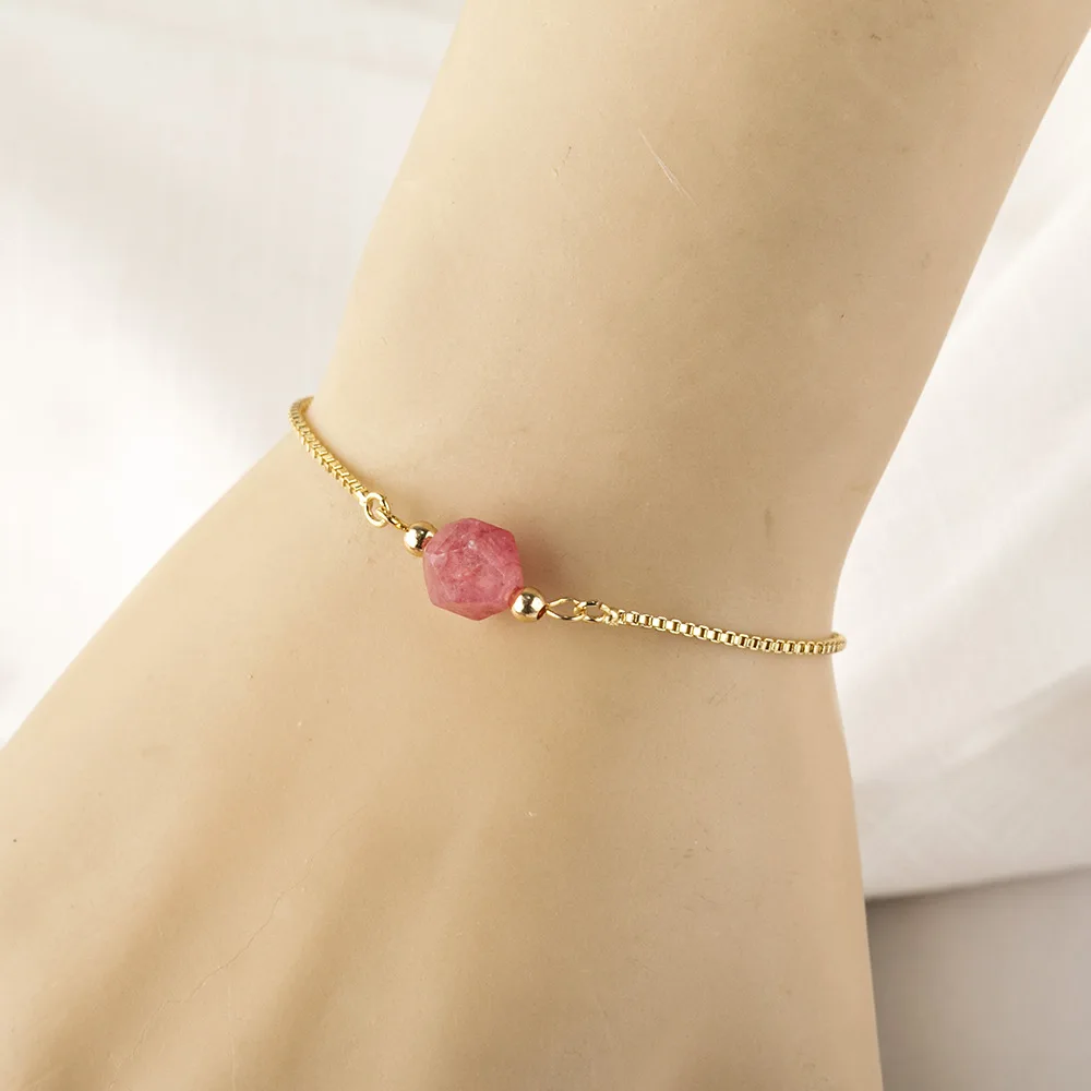 

2021 women multicolor gold plated healing crystal anklets, As pic
