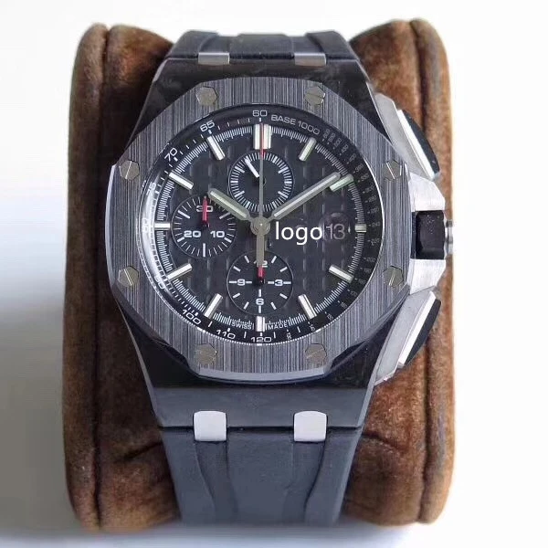 

Brand Luminous Rollexables watch 44mm JF 26405 Cal.3126 movement Multi-function chronograph ceramic carbon fiber watch AP watch