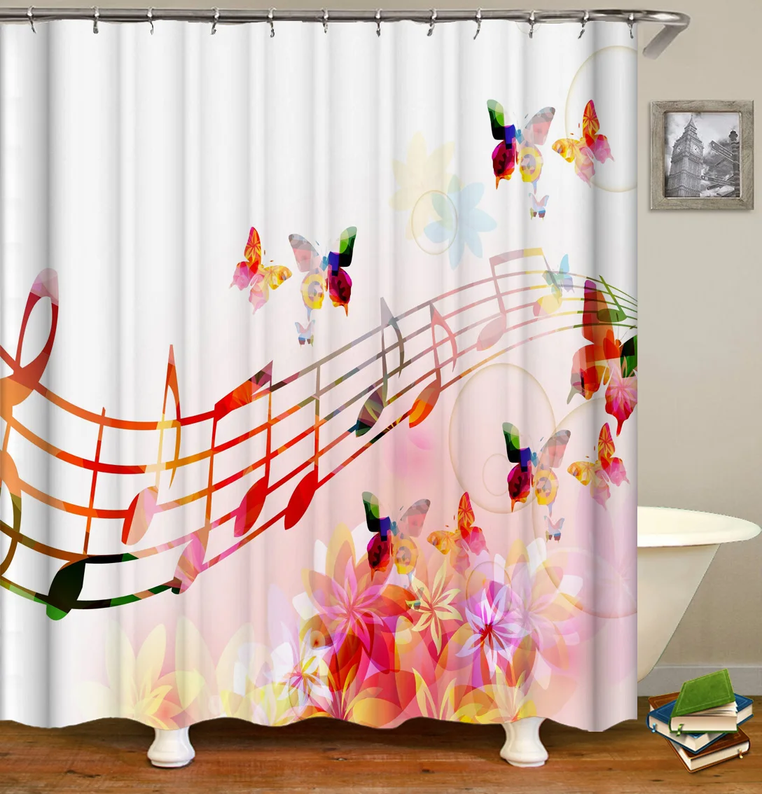 

New 2021 Printing Four-piece shower curtain,Source Factory Customized Four-piece shower curtain/