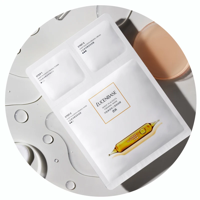 

cosmetic facial mask OEM Cosmetics whitening nourishing Facial Mask Natural mascarilla Sheep placenta trilogy mask facial