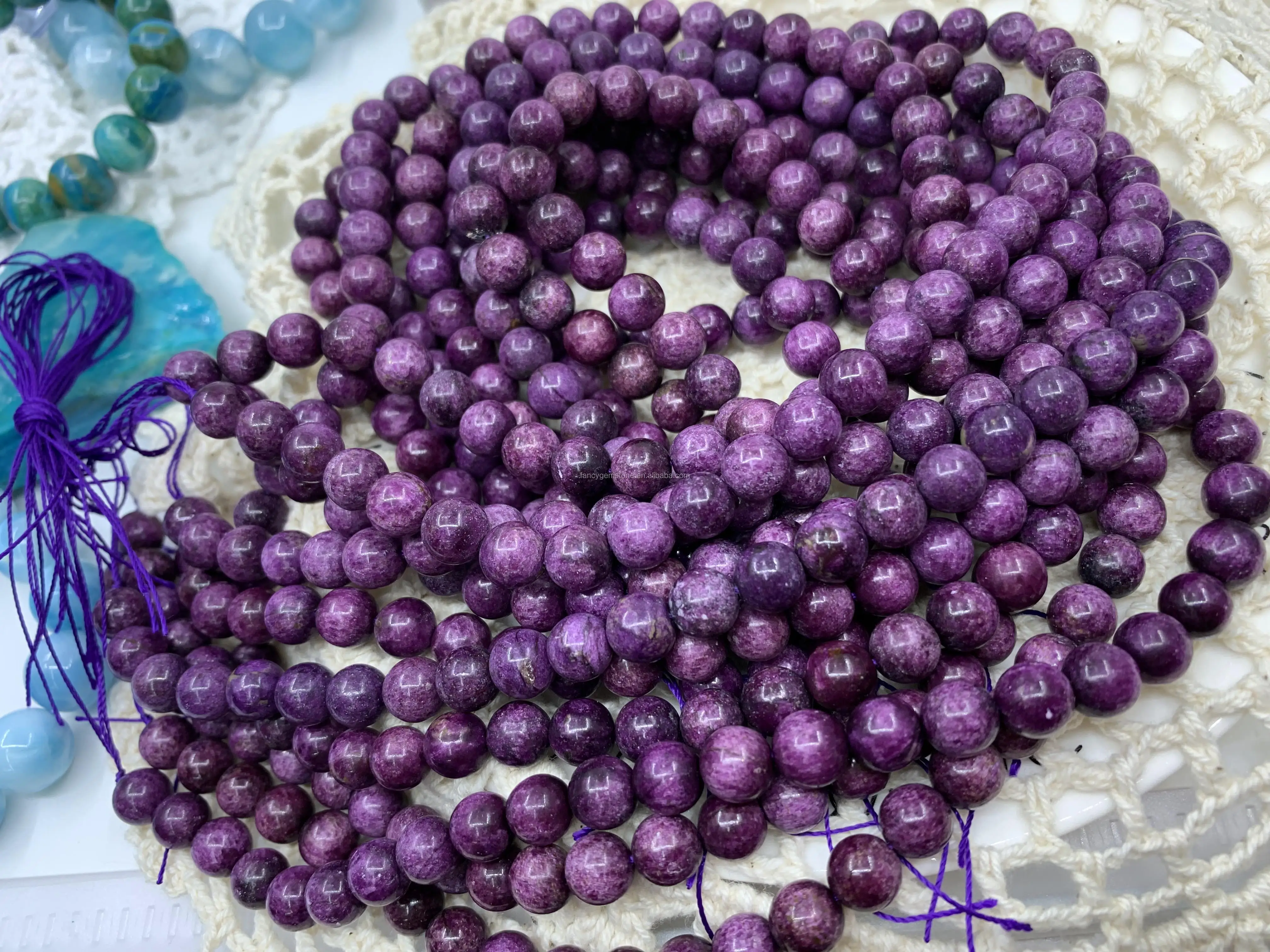 Natural Purple Tiger Eye Beads Round Loose Stone Beads Energy Gemstone Healing Power for Jewelry Making 8mm 46pcs 15 