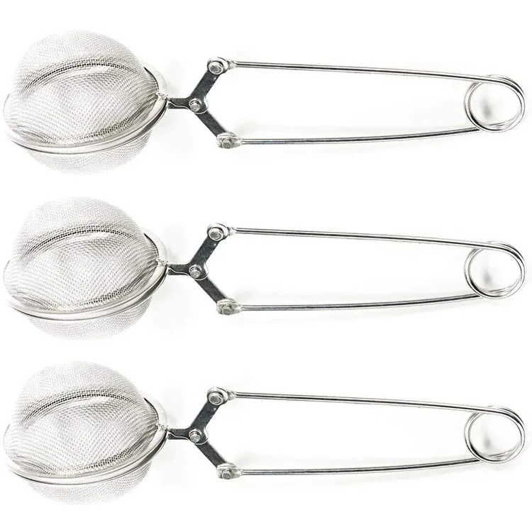 

Snap Ball Tea Strainer with Handle Stainless Steel Strainer for Loose Leaf Tea and Mulling Spices Pincer Tea Infuser Filter Tong