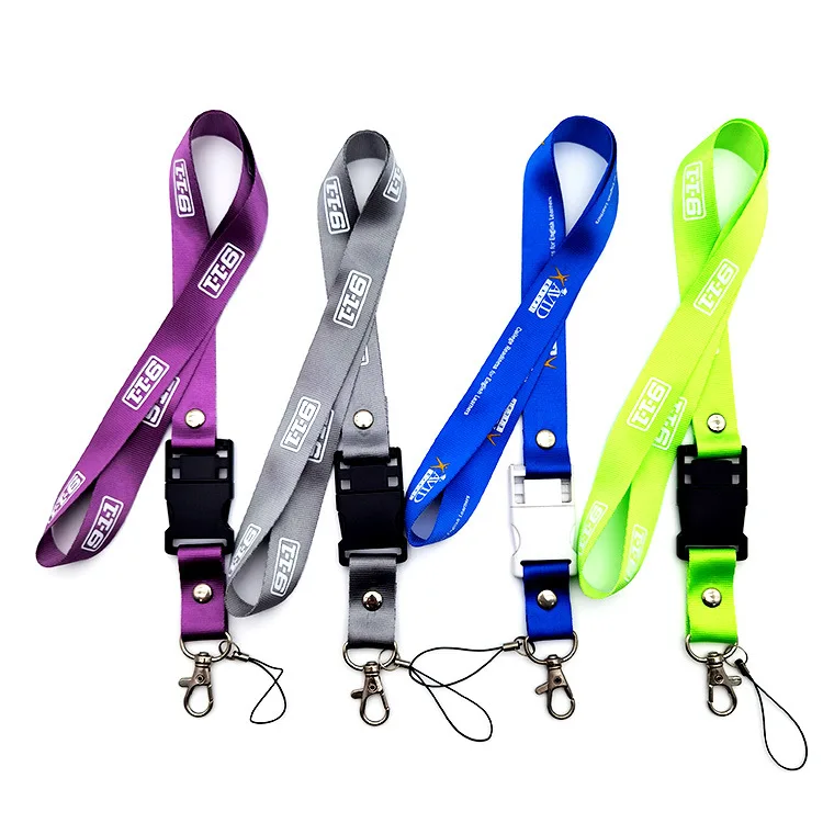 

Promotional Multi color Keychain Holder Safety Polyester Neck Straps Lanyard for phonekey and ID