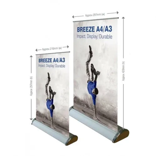 Mini A4/A3 Aluminum Roll-Up Banner Poster Display Stand for Advertising