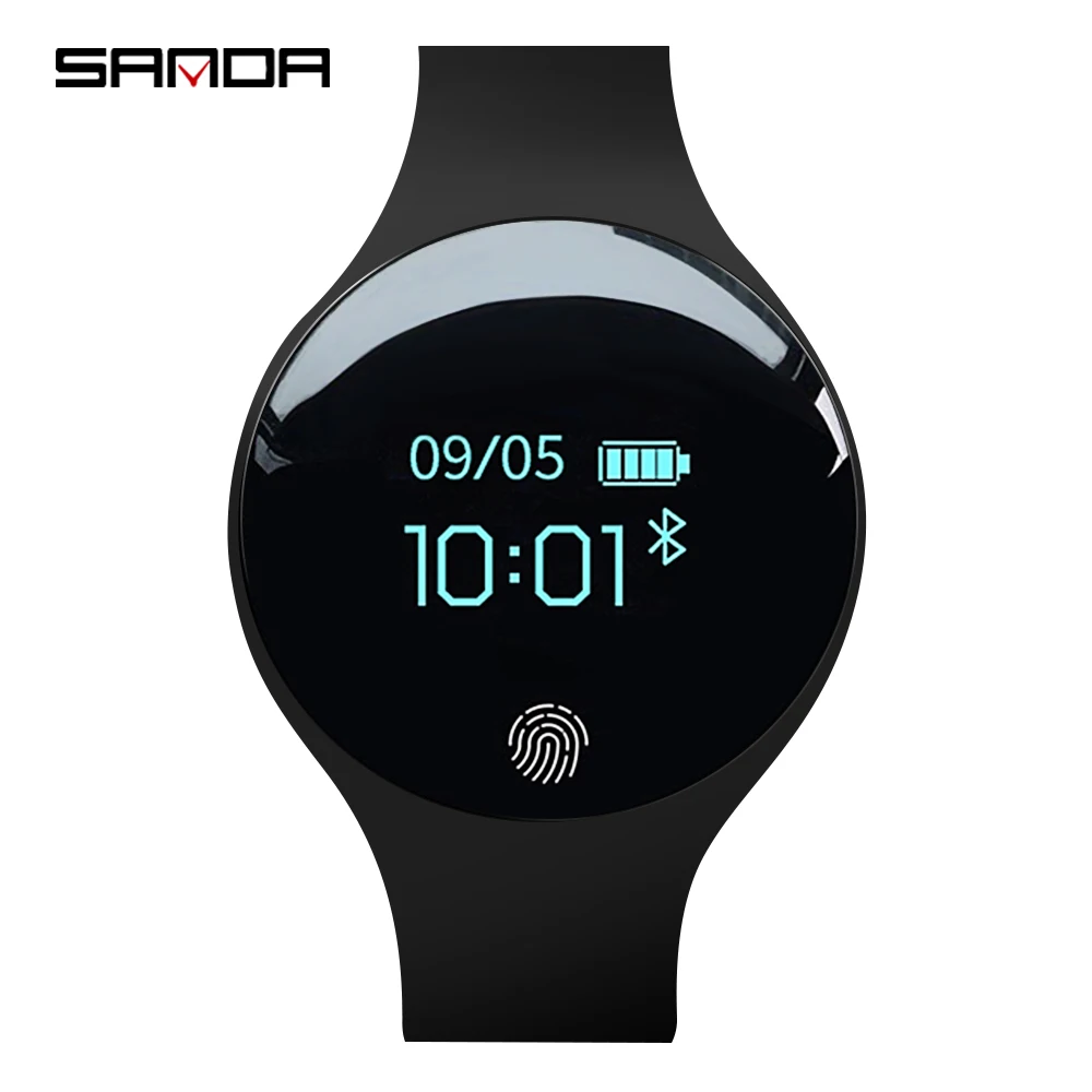 

SANDA SD01 Fashionable Unisex Phone Display Health Watches Silicon Strap Bands Smart Wrist Watch, As pictures