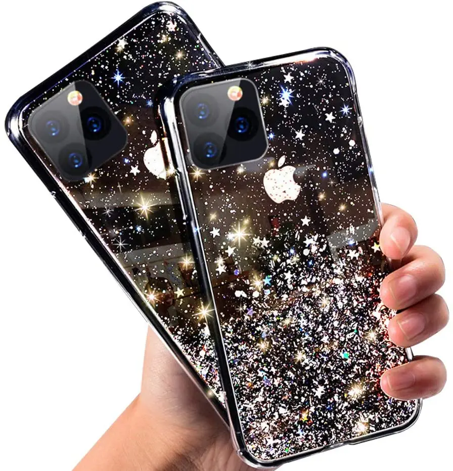 

Star Epoxy Phone Case,Clear Glitter Bling Sequin Cell Mobile Phone Case Cover For Iphone 11 12 13 Pro Max X Xr Xs Max