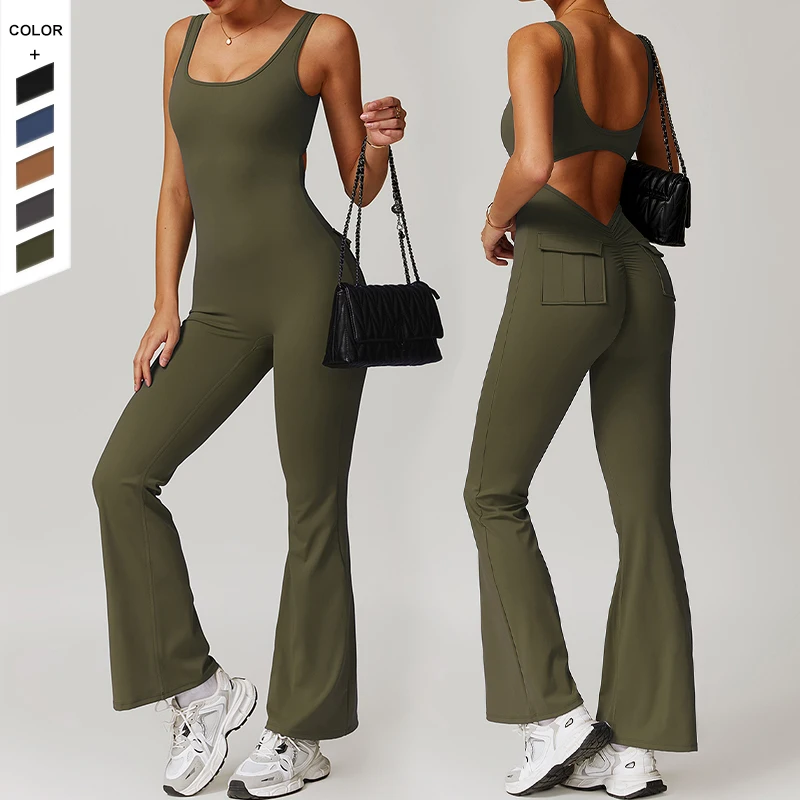 Kable Women's Sports Bodysuit Jumpsuit New Wholesale Tight Elasticity Seamless Yoga Fit Running Jumpsuit Tank Top Leggings