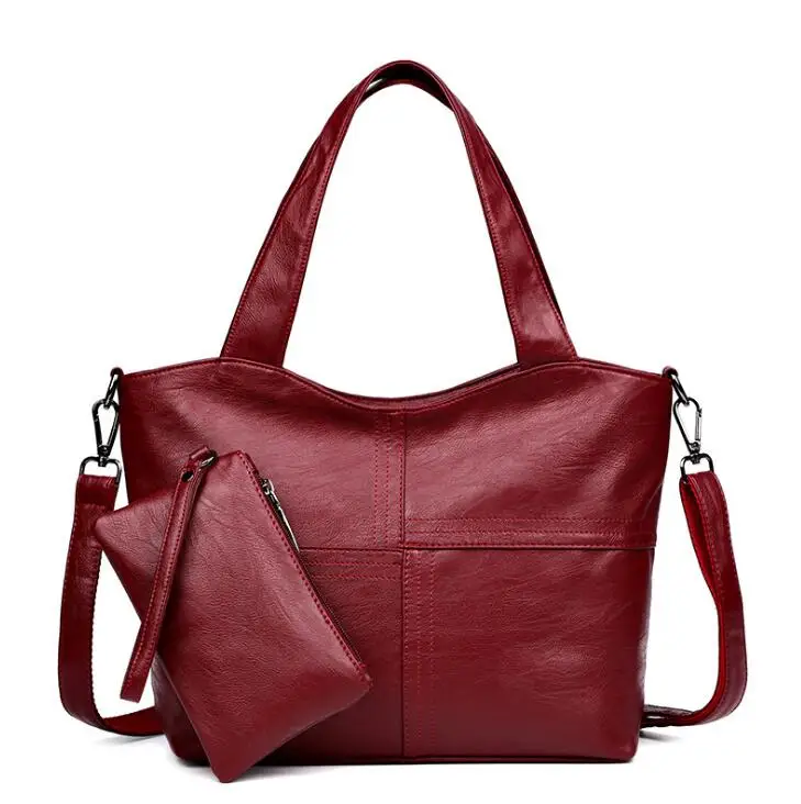 

Wholesale PU leather ladies handbags women shoulder bag set 2pcs