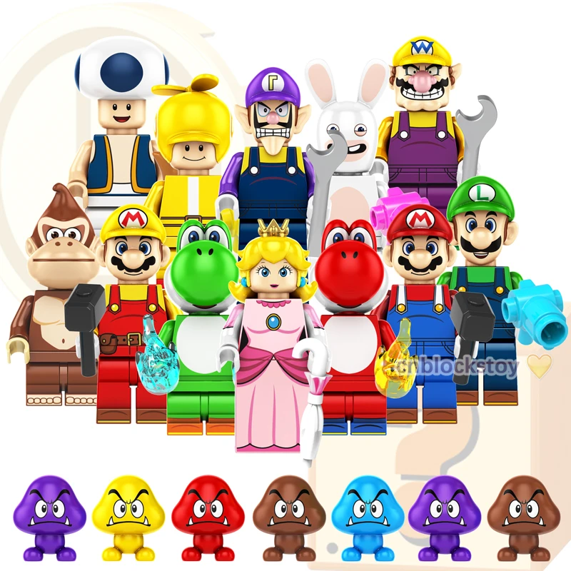 

Cartoon Game The Super Yoshi Luigi Mario Wario Bros Movie Mini Bricks Figure Building Block Kids Collect Plastic MOC Toy KF6186