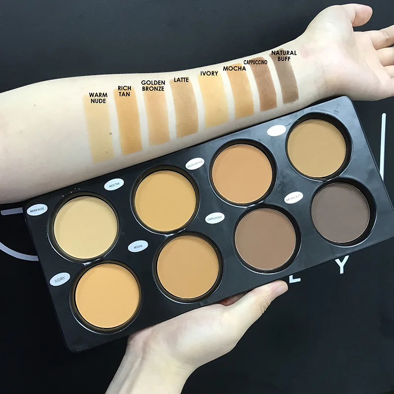 

black 8 color contour palette finish touch contour palette, 8 colors