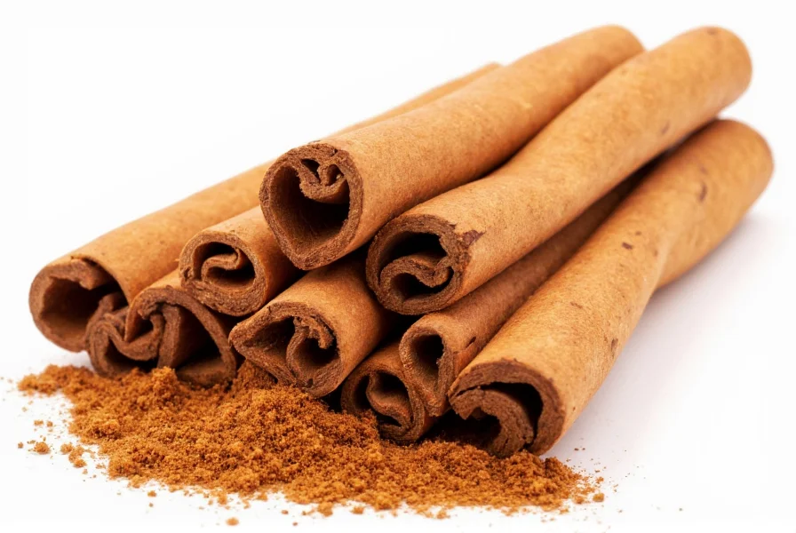 Different cinnamon varieties displayed side by side