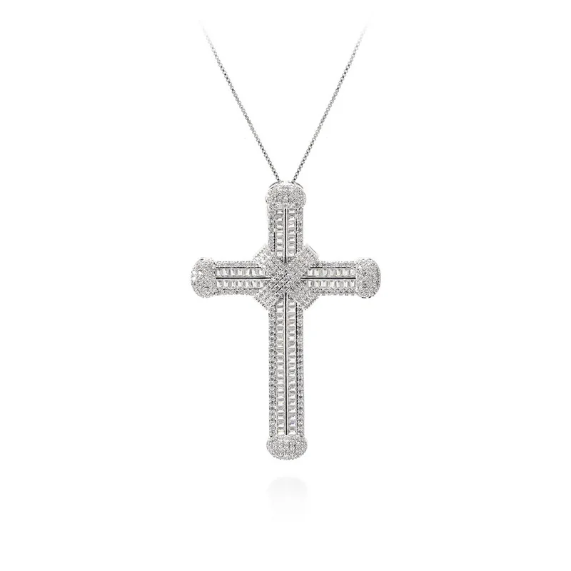 

Iced Out Bling Bling Micro chain Miami Curb Cuban HipHop Rapper Chain Cross Pendant Necklace For Men Jewelry