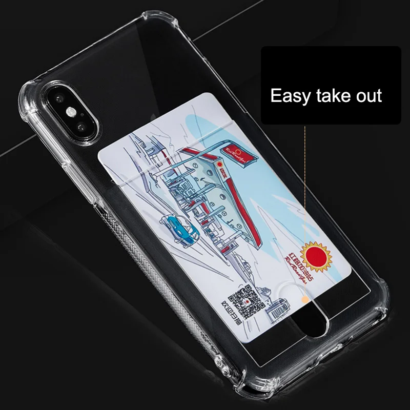 

hot sale transparent TPU with Card slot phone case For iPhone 11 Pro Shock proof thin cover, Transparent white