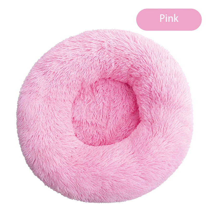 

FreeExport Luxury Pet Fluffy Dog Sofa Beds Round Houses Long Wool Puppy Kennel Kitten Washable Cushion for Dogs, Picture show