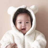 

Baby cotton warm pajamas winter baby newborn sleeping bag hooded baby cashmere romper