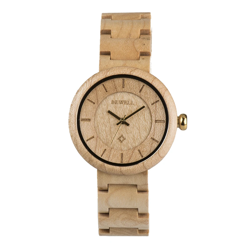

Exclusive New Bewell wood watch in minimalist style quartz watches factory-direct sale custom logo
