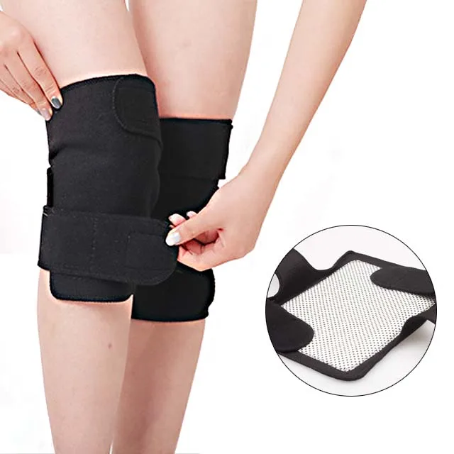 

Adjustable medical tourmaline far infrared magnetic therapy knee pads brace for arthritis, Black