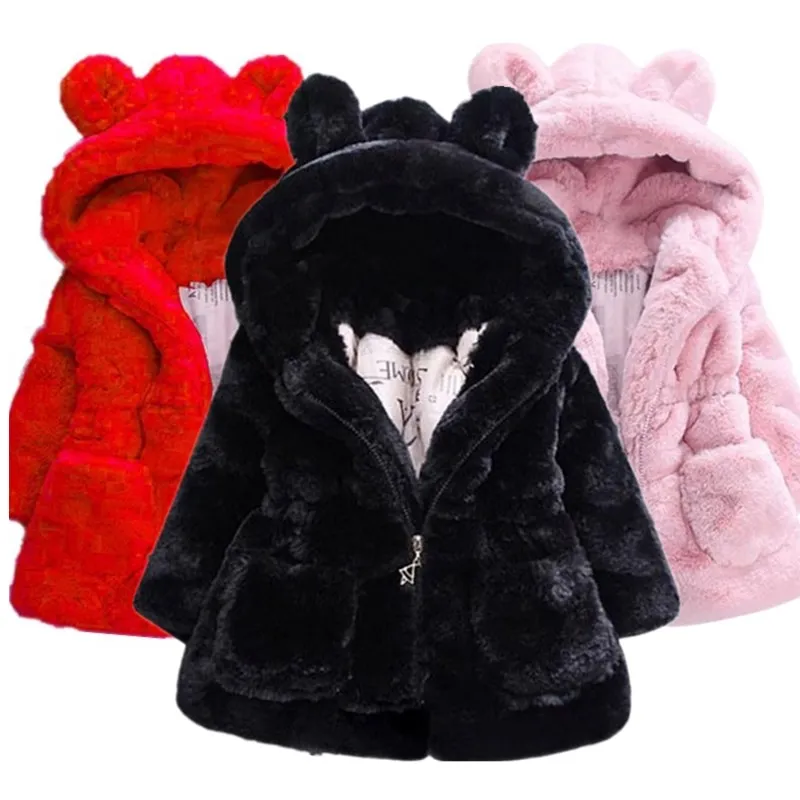 

Factory Customization Windproof Zipper Plain Dyed Girls Warm Winter Fur Parka Coats