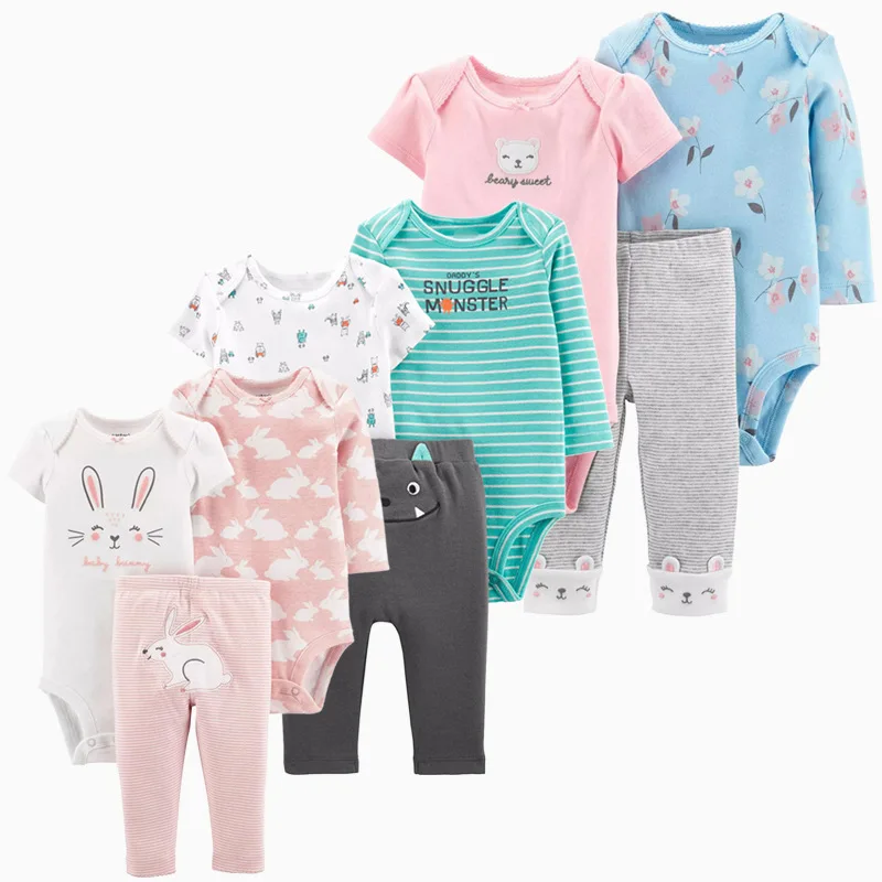 

Cheap cotton cloth baby boy rompers baby bodysuits wholesale set, As picture