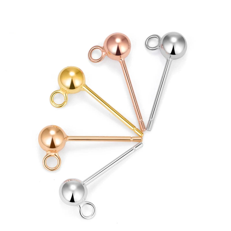 

jewelry making Accessories 925 sterling silver jewelry making Bead needle diy earring Accessories, Plain silver, silver, white gold, gold, rose gold, champagne gold