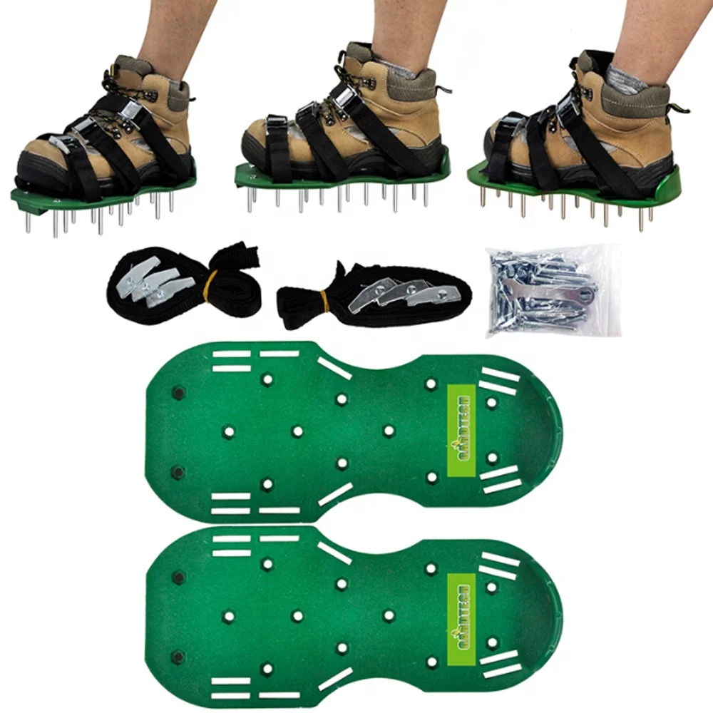 

Winslow & Ross Adjustable Straps Garden Assembled Lawn Aerator Spike Shoes plastic metal spike aerator sandals shoes